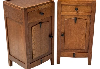 Two Art Deco Amsterdamse School Nightstands or Bedside Tables, 1920s